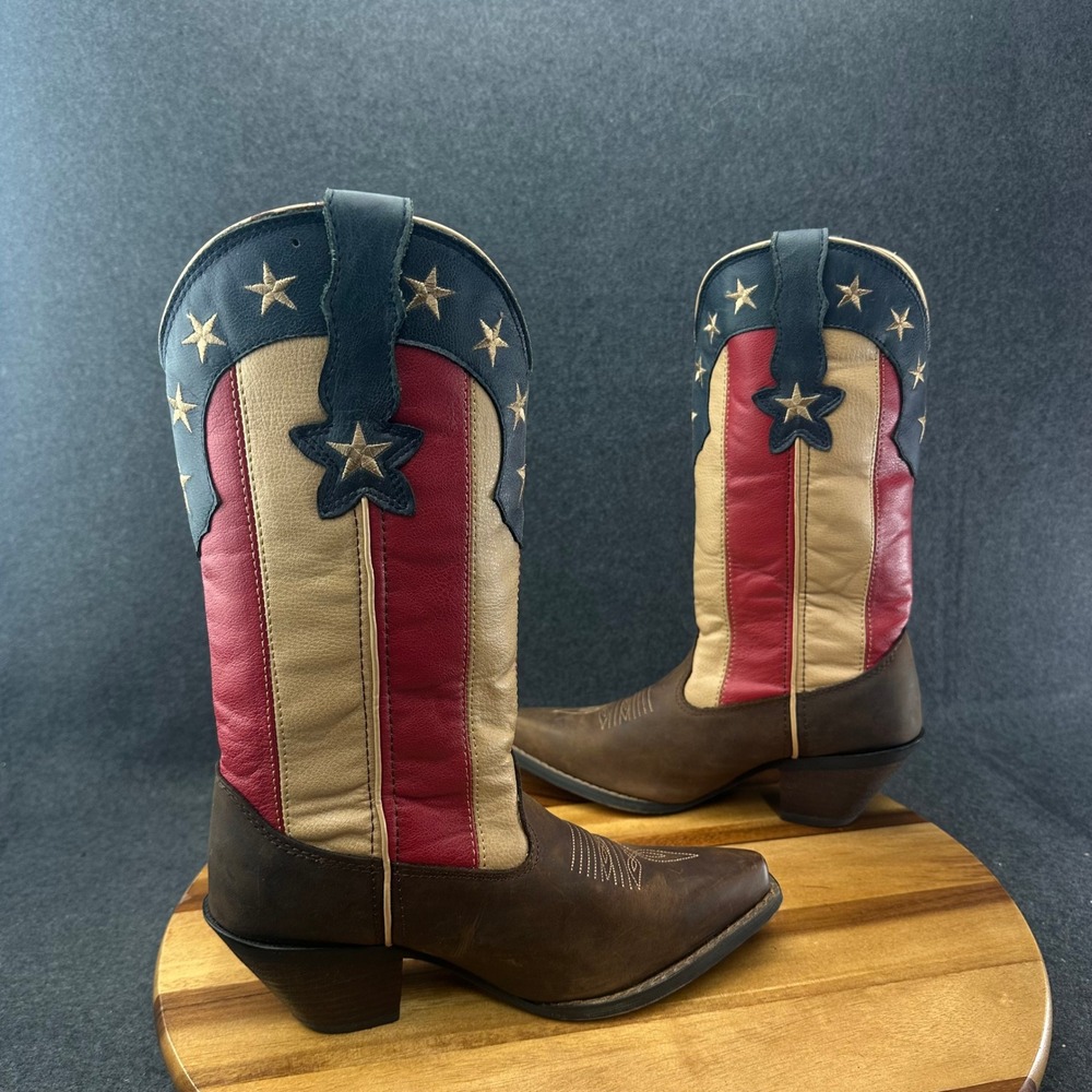 Durango Women's 6.5M Crush Stars and Stripes Western Cowboy 12" Boots DRD0060 - Picture 7 of 9